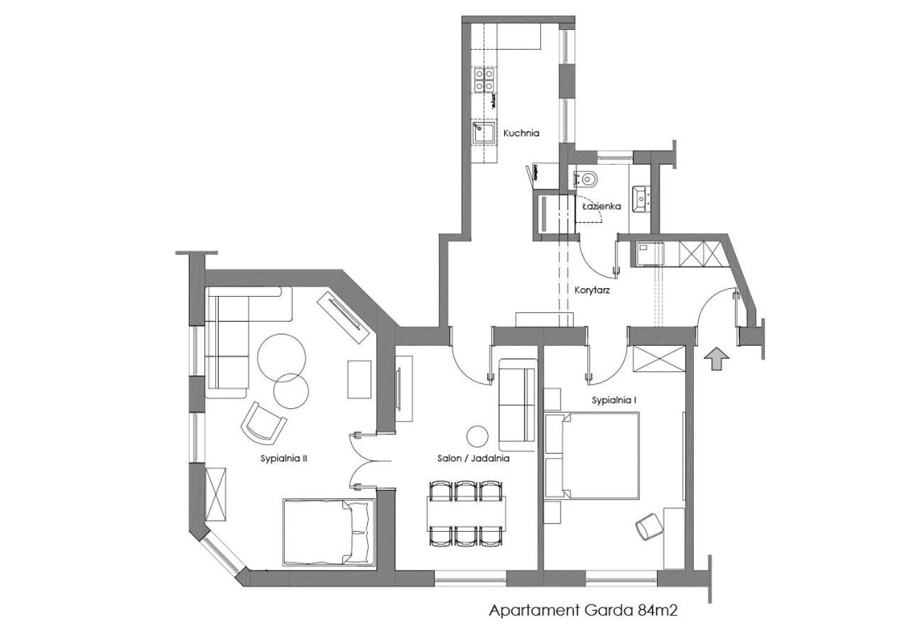 Sanhaus Apartments - Garda - Apartament Z 2 Sypialniami I Parkingiem Сопот Екстериор снимка